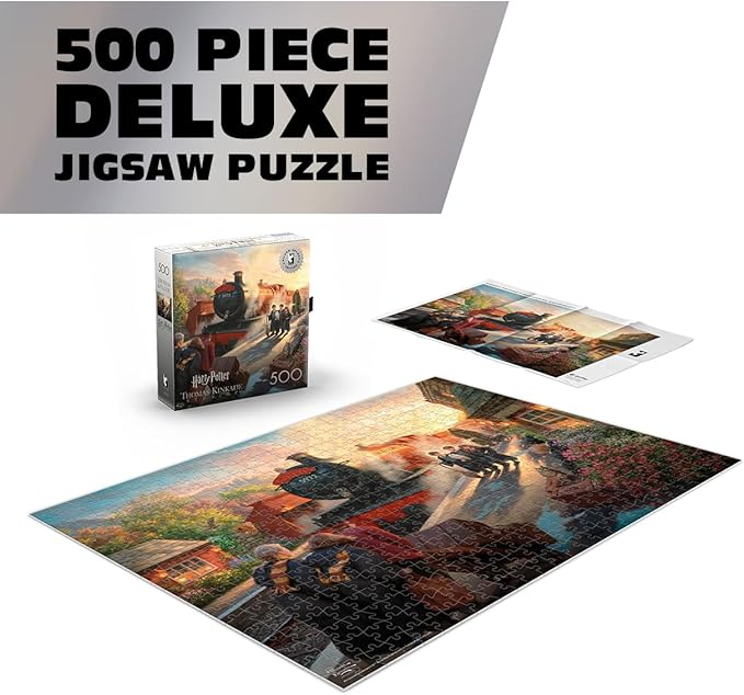 Ceaco - 500 Piece Silver Select Thomas Kinkade Hogwarts Express Jigsaw Puzzle Challenging and Colorful Puzzle for Adults – Precision-Cut Pieces, Beautiful Artwork, and Hours of Relaxing Fun