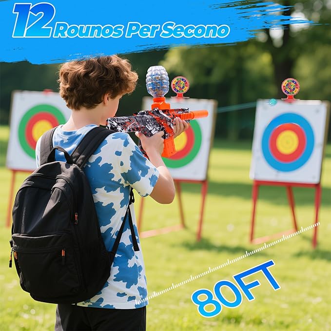 2 Pack Gel Ball Blaster Splatter Toys 60000+ Balls - High Powerful 12 Per Seconds 160+ Fps Super High Speed Automatic Splat Toys for Age 14+