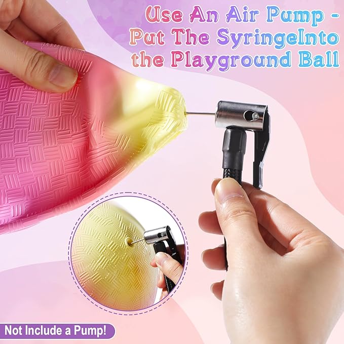 2 Pcs Macaron Playground Balls 8. 5 Inch Pastel Color Rubber Bouncy Balls for Kids Inflatable Colored Dodgeball Kickball Handball for School Backyard Beach Indoor Outdoor Games (Macaron)
