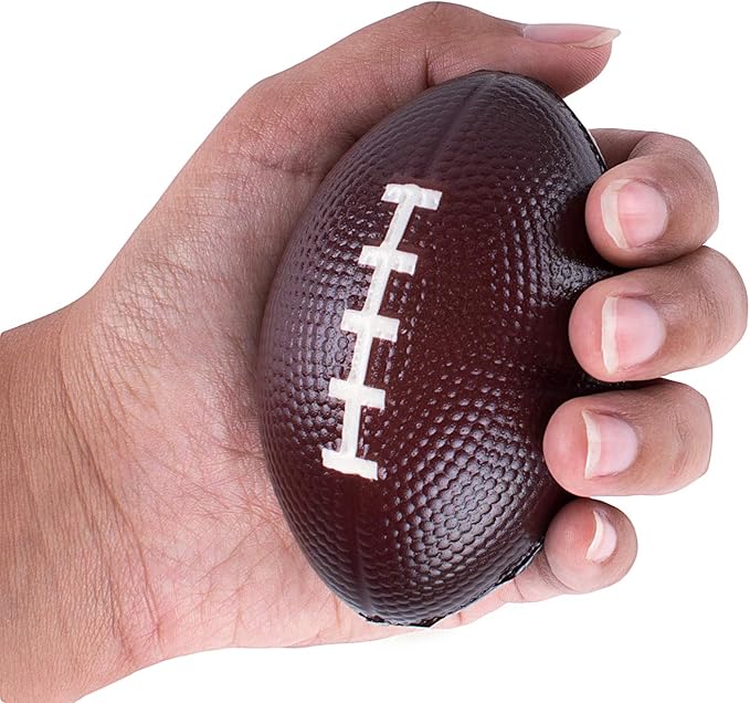 Super Z Outlet Mini Foam Sports Balls 24 Pack for Kids Adults Mini Baseball Football Basketball Soccer Stress Bulk Toy Game Party Decoration Small Relaxable (Football)