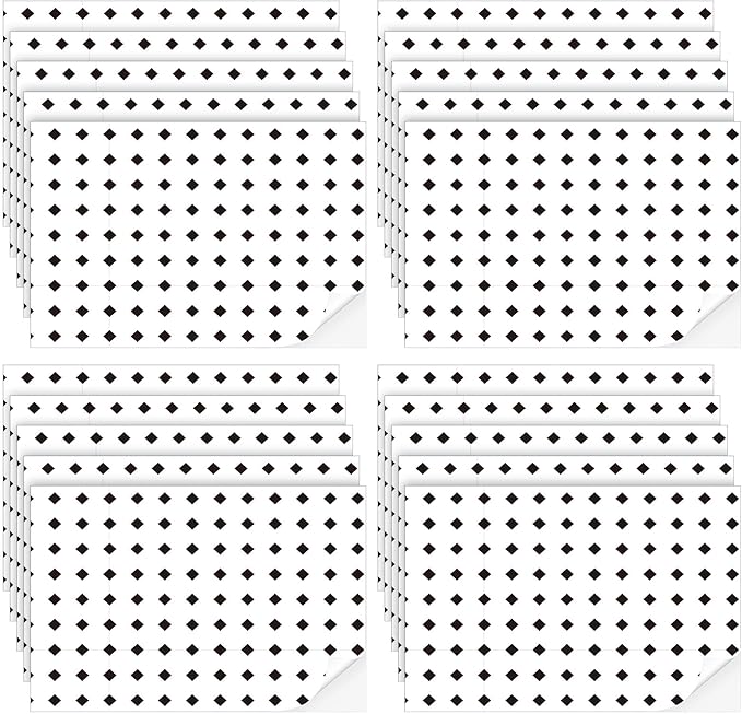 Flutesan 12 Pcs Miniature Dollhouse Wallpaper and Flooring Peel and Stick Mini DIY Self Adhesive Dollhouse Accessories 8.27 x 11.69 Inch (Diamond Shape)