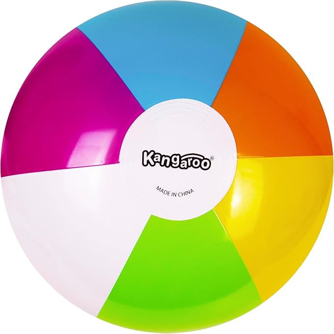 Kangaroo 12 Pack Inflatable Beach Balls for Kids & Adults – 12” Colorful Pool Fun Party Favors, Bulk Beach Toys for Swimming Games, Luau, Birthday, Summer Pool Party Decorations Supplies