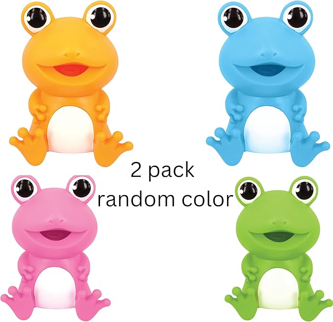 Animolds Baby Squeaky Toy Squeeze Party Favors Toys for Boys Novelty Toys & Amusements Screaming Rubber Gag Gifts Small Animal Toys Funny Dog Toys 6-8In Baby Sensory Toys 2PK(Squeeze Me Froggy 2PK)