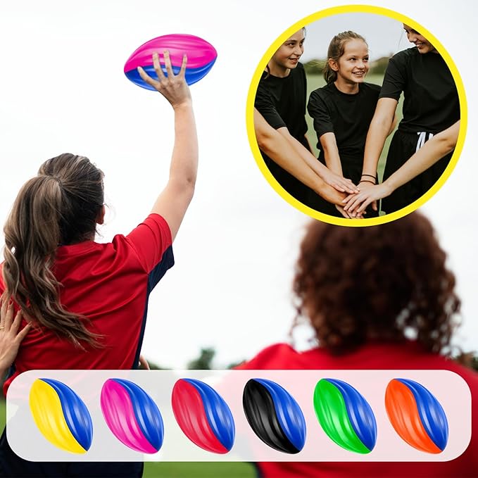 Jerify 30 Pack Mini Footballs Bulk 5 Inch Spiral Foam Football Small Soft Sports Toy for Indoor Outdoor Kids Football Play Game Foot Ball Party Supplies(Bright Color)