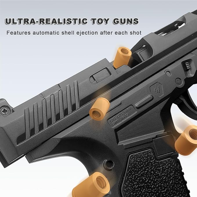Toy Gun, Semi-Automatic Shell Ejecting Toy Gun Pistol Automatic Reloading for Kid, Shooting Games Educational Model Toy Pistol to Cool Toys Gifts for Boys & Girls Ages 6+