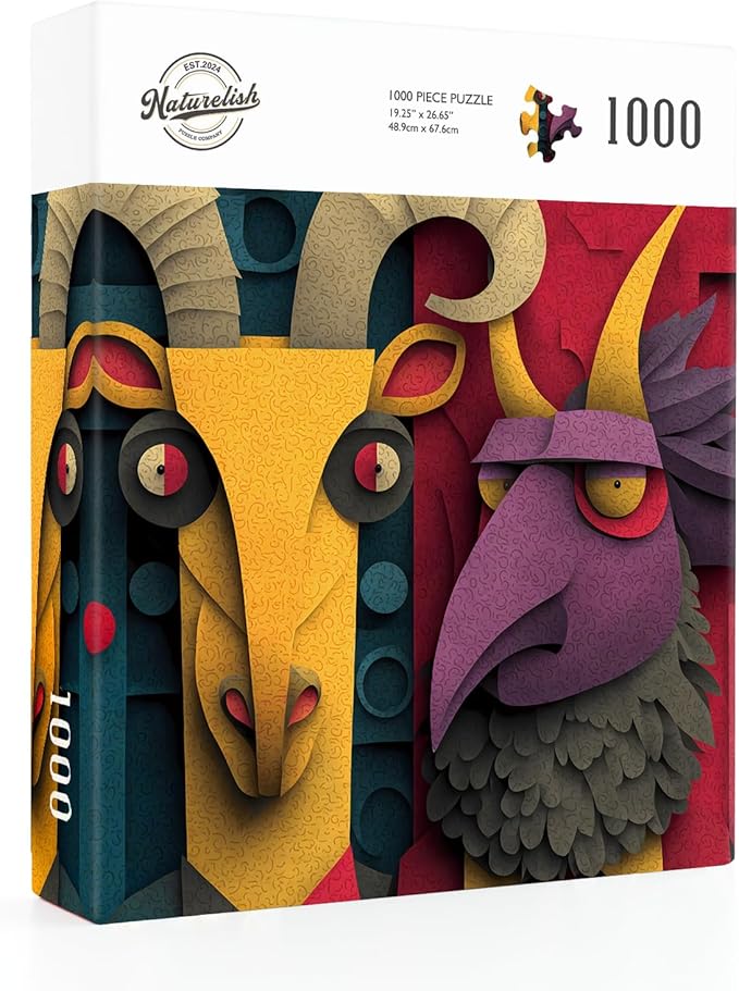 1000-Piece Puzzle for Adults - Relaxing Jigsaw Puzzle for Adults, Fun and Challenging Jigsaw Puzzles, Animal Gentlemen Puzzle, 19.25 x 26.65 in
