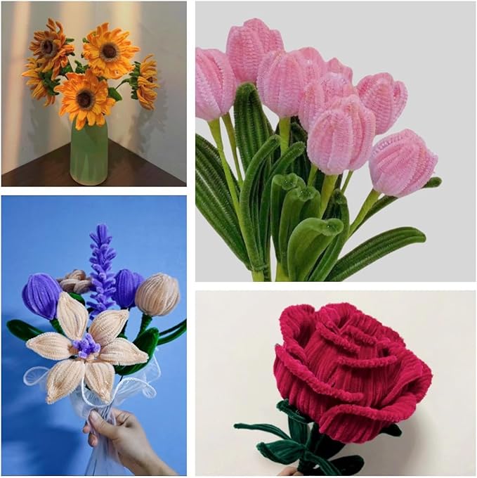 200 Pcs Coffee Pipe Cleaners, 12 Inch Long Pipe Cleaners Craft Supplies, Colorful Pipe Cleaners Pastel for Halloween Decoration, Christmas Day and Valentine’S Day DIY Art Creative Crafts