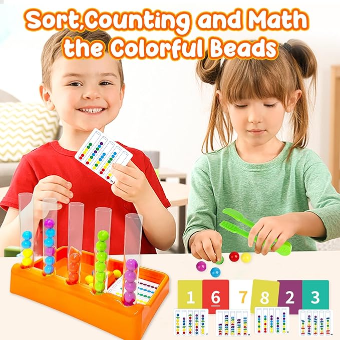 Counting and Color Sorting Kit Toy, Preschool Kindergarten Learning Activities, Math Manipulatives Supplies Matching Games, Fine Motor Skills, Educational Montessori Toys for Kids 3 4 5 6 7 8 Year Old