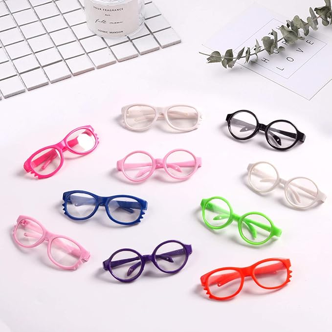 B Bangcool 10 Pairs Eyeglasses for 18 Inch Dolls, Fashion Dolls Reading Glasses Costume Supplies