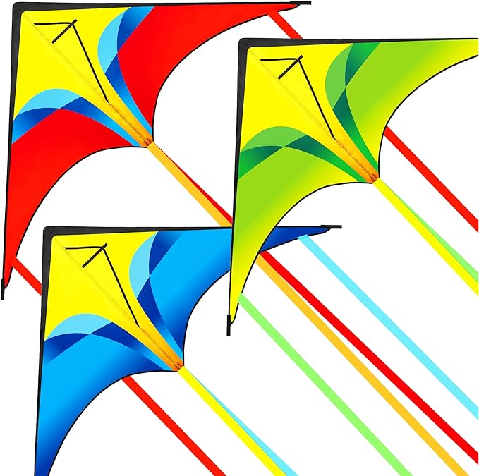 TOY Life 48.4'' Large Kites Easy to Fly for Kids Adults with 328.1 FT String, Beach Kite Outdoor Game Outside Toys Activity Summer Toys for Kids