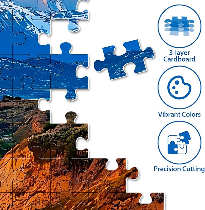 500 Pieces Puzzles for Adult, Jigsaw Puzzle 500 Piece for Seniors Puzzle Mountain Lake, Challenging Puzzle Gift for Mom Dad Friend Family Activity Games Nights Home Decor Wall Art 20.5x15IN