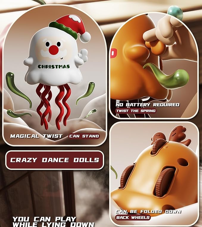 Wind-Up Toys 2 Pack Santa Claus, Dual Play Modes, Dancing & Sliding Car, Summer Fun, Birthday Party Favor, Parent-Child Interactive Gift, Educational & Brain-Boosting Toy for Kids (2 Pack Santa Claus)