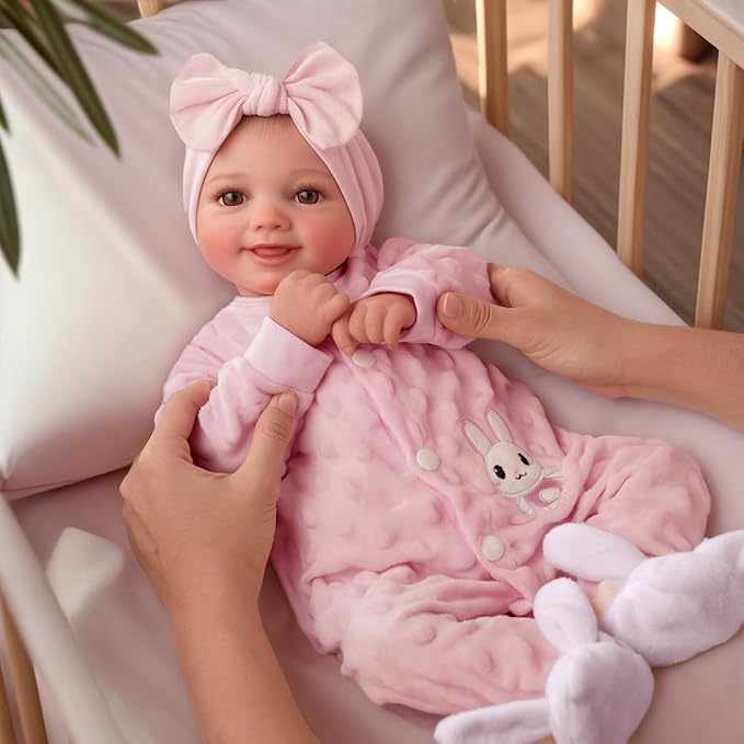 BABESIDE Drink and Wet Reborn Baby Dolls Girl – 17 Inch Lifelike Handmade Soft Vinyl Baby Doll, Can Drink & Pee, Real Life Baby Doll with Accessories, Gift for Girls Age 3+ Pretend Play & Collection