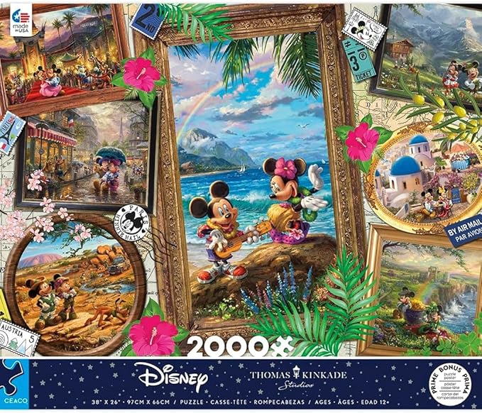 Ceaco - Thomas Kinkade - Disney - Travel Collage - 2000 Piece Jigsaw Puzzle