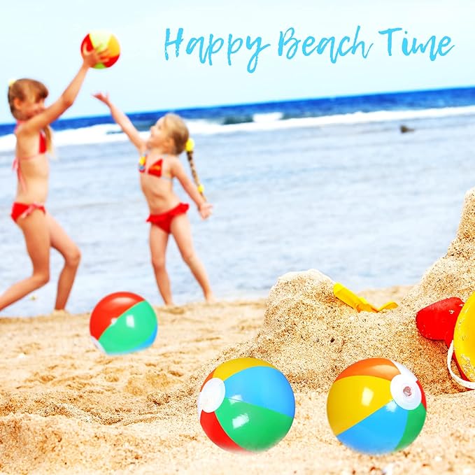 Honoson 50 Pack Mini Beach Balls for Kids 5 Inch Small Inflatable Beach Balls Bulk for The Pool Birthday Party Favors Classic Rainbow Color Blow up Tiny Toy for Summer and Water Games(50 Pack)