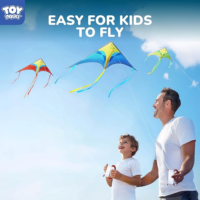 TOY Life 48.4'' Large Kites Easy to Fly for Kids Adults with 328.1 FT String, Beach Kite Outdoor Game Outside Toys Activity Summer Toys for Kids