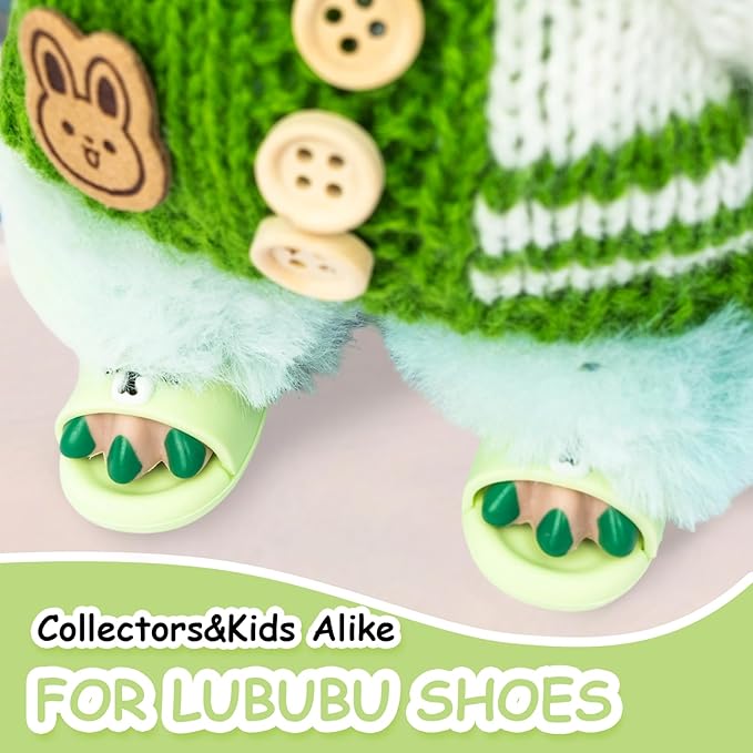 Summer Sandals for Dolls Open Toe Slippers, Cute Accessories for Photography, Display & Collectors Age Limit 15 （Green）