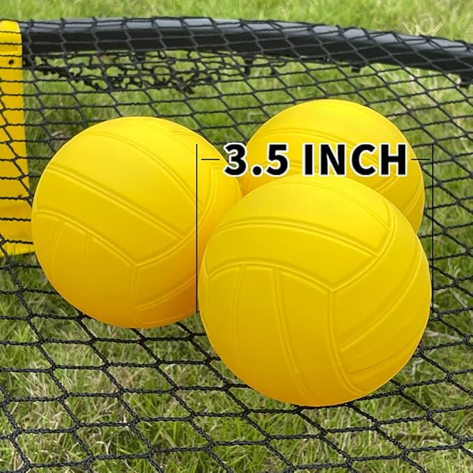Spike Replacement Game Balls 3-Pack with Pump Compatible with Spike Standard Game Set and Other Round Net Game | Lawn Beach Volleyball | Strong Bounce Ball (3.5inch)