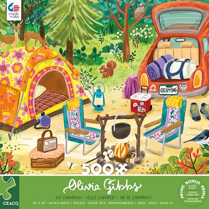 Ceaco - Olivia Gibbs - Go Camping! - 500 Piece Jigsaw Puzzle