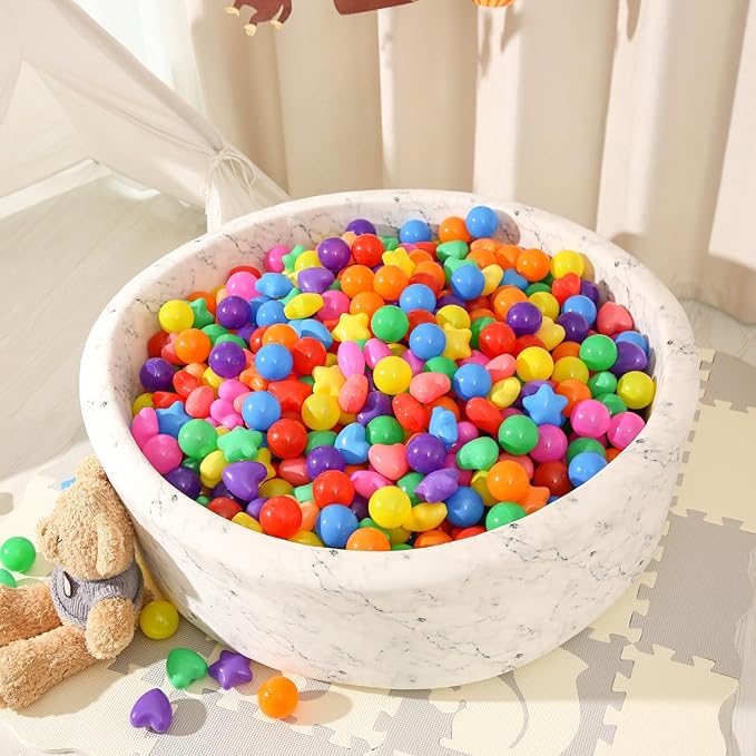 STARBOLO Star Ball Pit Balls for Toddlers -100pcs Phthalate Free BPA Free Crush Proof Play Toy Balls Play Tent Pool Playhouse Playpen Party Decoration.