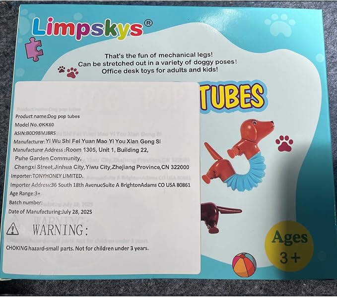Dog pop Tubes fidgets, Easter Egg Stuffers, Sensory Toys for Kids 5-7, fidgets for Toddler, Easter Basket , Easter Egg fillers（24 Pcs Dog）