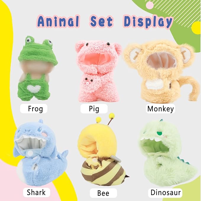 Clothes for labubu 17cm Accessories Suit Cute Clothes for Doll Dress up Animal Style Outfits (NO Doll)（Monkey）