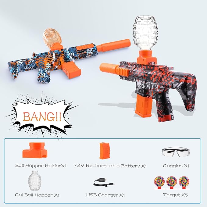 Splatter Blaster, Electric Auto Splatter Ball Toy, 10 Rs Per Seconds,50000+, 7.4V 500 mAh Rechargeable Batteries, Outdoor Activities Team Game Toy for Age 12+ Year Up