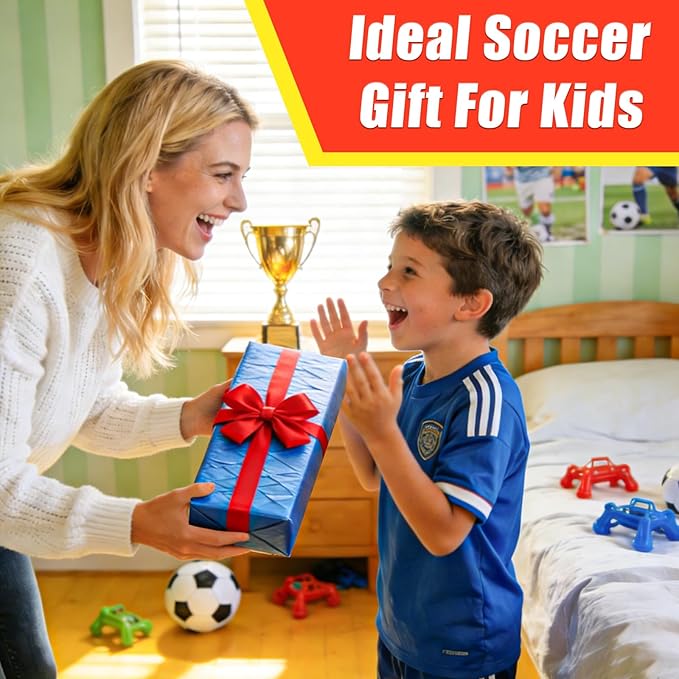 Big Size Soccer Training Dice Set, 2Pcs Soccer Gifts Shooting & Juggling Soccer with Mesh Bag Training Equipment for Games, Boost Soccer Skills with Fun Practice for 8-12 Boys & Girls