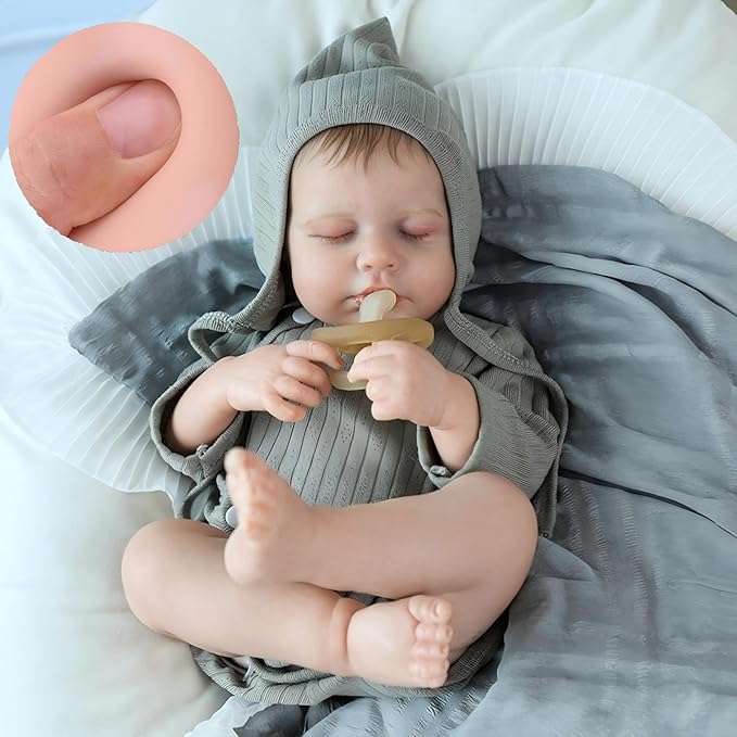 SCOM 20-Inch Realistic Reborn Baby Girl Doll, Soft Full Vinyl Body, Bathable & Poseable, Weighted Feel, Hand-Painted Details with Gift Box & Accessories, Ages 3+