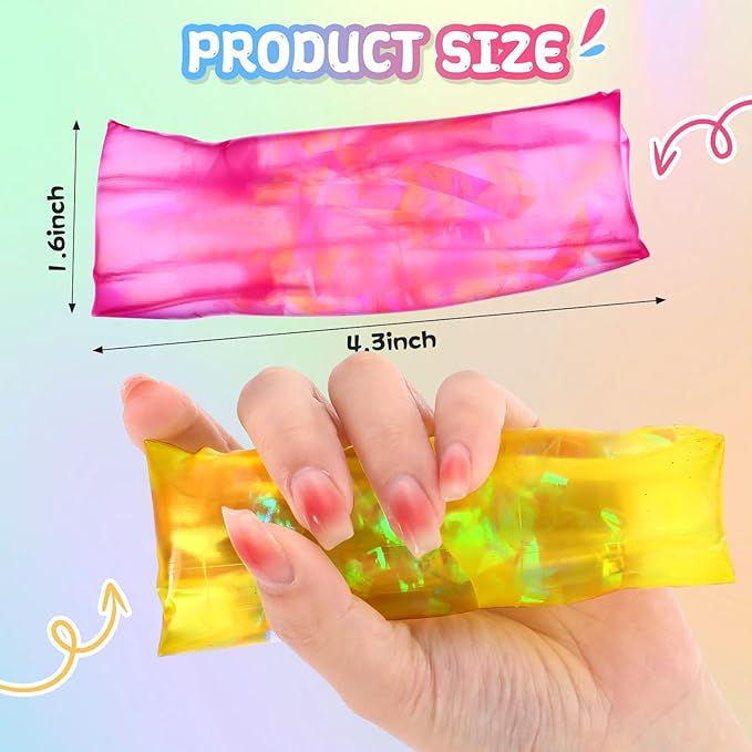 12 Pcs Water Wigglers Snake Toy Fidget Water Snake Trick Stress Toy Can't Hold Novelty Trick Slippery Tube for Home School Birthday Gifts, 4.33 x 1.57''(Lovely)