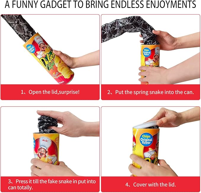 Blppldyci The Potato Chip Snake Can Jump Spring Toy Gift April Fool Day Halloween Party Decoration Jokes in A Gag Prank Large Size (Potato Chip Style)(1pcs)