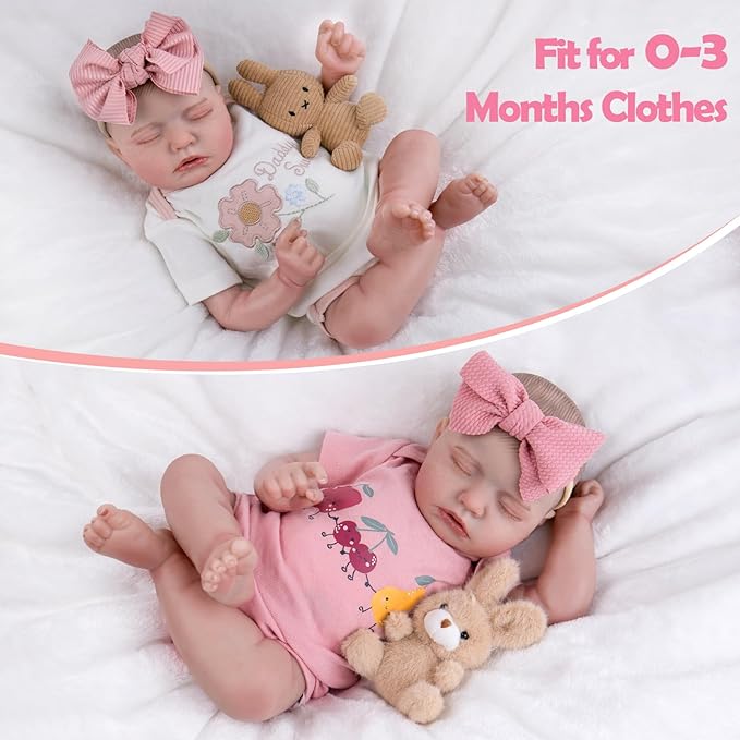 Aori Reborn Baby Dolls Realistic - 20-inch Lifelike Newborn Sleeping Girl with Ultra-Realistic Handcrafted Details, Weighted Real Life Baby Doll for Girls Age 3+, Parents, Elderly