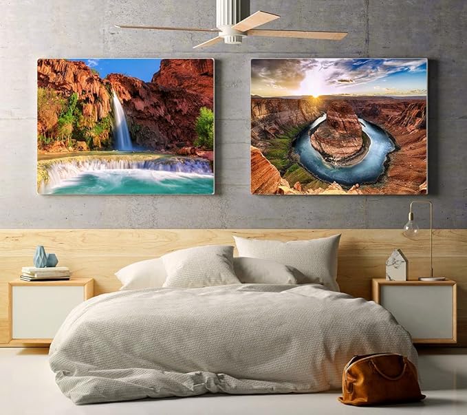 Jigsaw Puzzles for Adults, 2 Pack 1000 Pieces, Nature Landscape Mountain Scene National Park Travel Challenging Puzzle Perfect for Family Activity Game Nights Gifts(Horseshoe Bend &Havasu Falls)