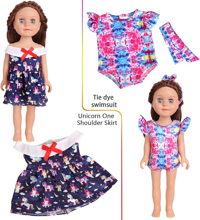 10 Sets of 18 Inch American Doll Clothes, Including 10 of Doll Clothing Dress Outfits for Gift Dolls, Birthday Gifts for Kids