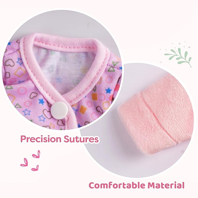 BABESIDE Alive Baby Doll Clothes for 8-12 Inch Dolls, 3 Set Doll Clothes Outfits, Baby Doll Accessories Romper Suit, Coat and Hat for Baby Dolls,Easter Pretend Play Accessories for Kids 3+
