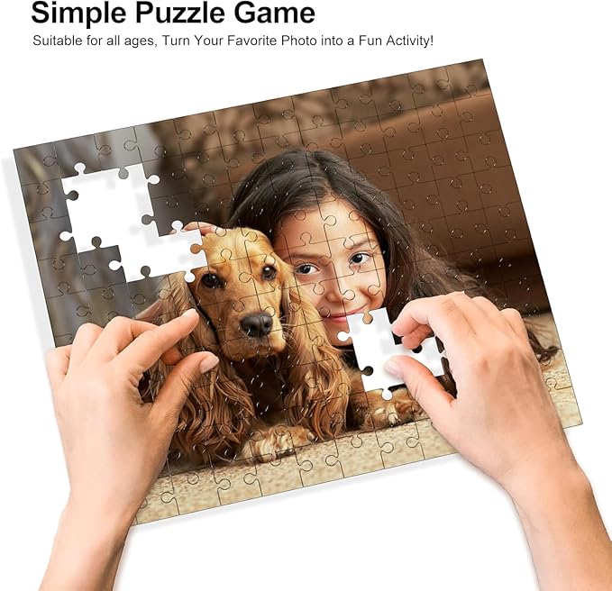 Custom Puzzle from Photos,200 PCS Personalized Jigsaw Puzzle for Adult Kids, Make Your Own Photo Puzzle from Picture, Birthday Gift for Women Men GF BF Anniversary Wedding Chrismas(200 PCS-Horizontal)