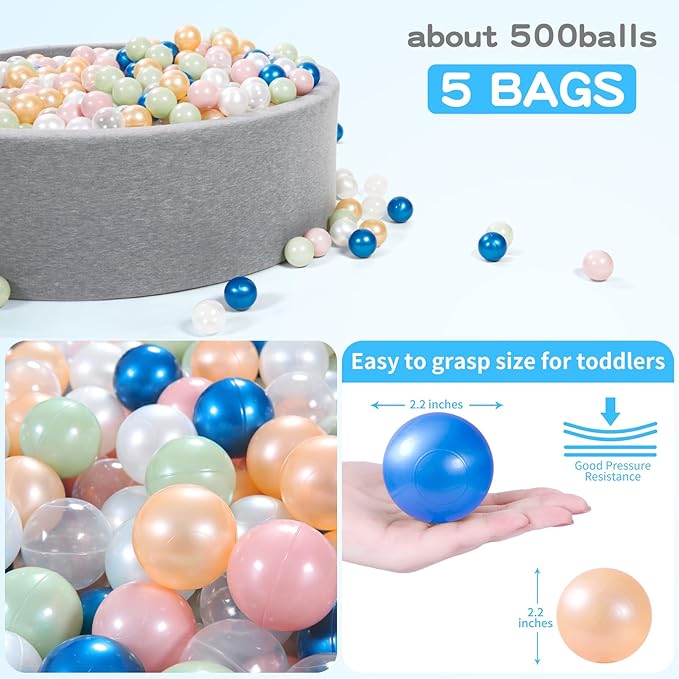 STARBOLO Ball Pit Balls for Toddlers Phthalate Free BPA Free Non-Toxic Crush Proof Play Balls for Toddlers Kids Pool Playhouse Pack of 100 200 500