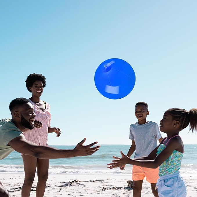 20 Pack Blue Beach Ball - 12Inch Blow Up Beach Ball Party Supplies for Kids, Inflatable Floating Balls for Summer Pool Parties, Outdoor Activities & Birthday Decorations (Blue)