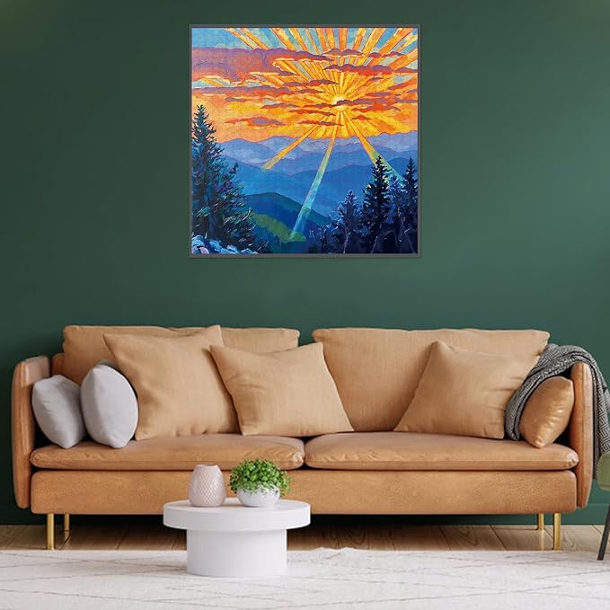 Puzzle for Adults 1024 Pieces, Bold Sunset Mountain Scene Puzzle, Challening Impossible Difficult Hard Fun 1024 Pieces Jigsaw Puzzles for Adults