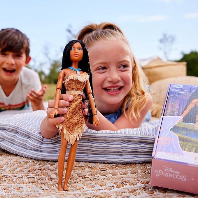 Disney Store Official Disney Princess Classic Doll (Pocahontas), 11 Inches, Includes Brush with Molded Details, Fully Posable Toy in Classic Outfit - Disney Princess Toys for Girls
