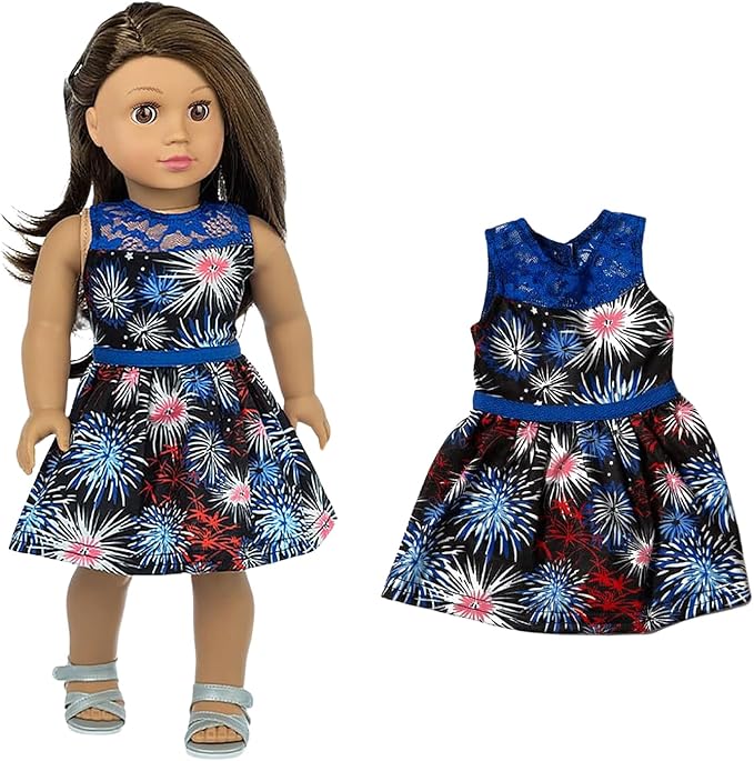 XFEYUE 22 Pcs American 18 inch Doll Clothes Gifts and Accessories, Fit 18 inch Doll - Including 10 Sets of Various Styles Doll Clothes, Hair Clips and Sunglasses Handbags