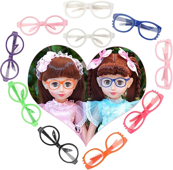 B Bangcool 10 Pairs Eyeglasses for 18 Inch Dolls, Fashion Dolls Reading Glasses Costume Supplies