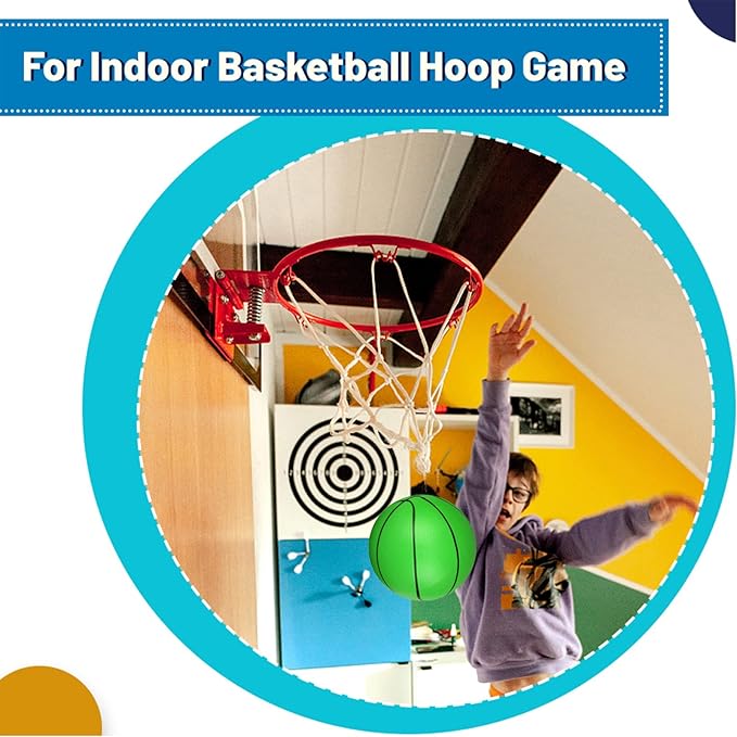 6 INCH PVC Mini Basketball for Indoor Mini Hoops, Soft 6" Rubber Replacement for Over Door Hoops, Ideal for Adults & Kids