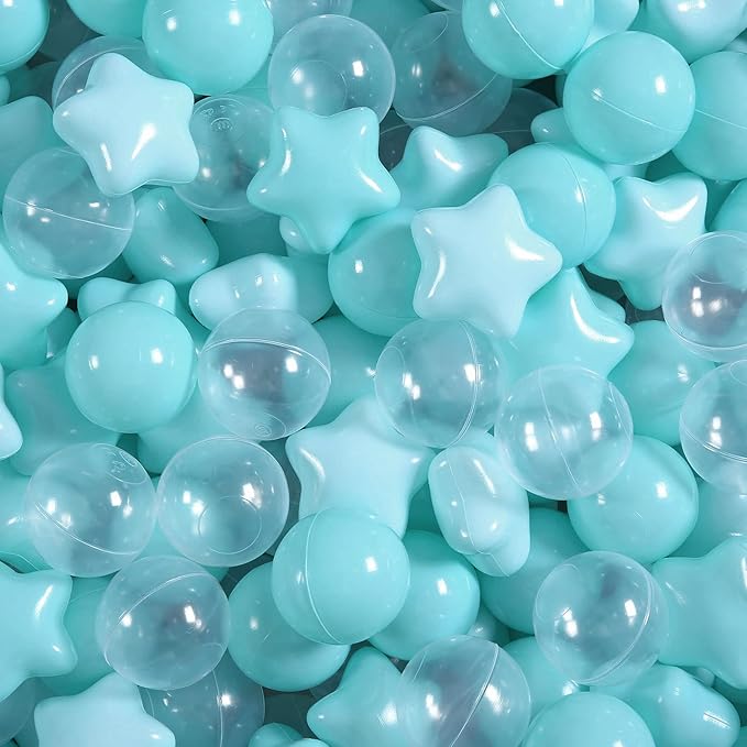 Realhaha Ball Pit Balls 50 100 200 500, Star Shapes for Babies Kids Playpen Plastic Balls for Babies Ball Pool Puppy Playballs