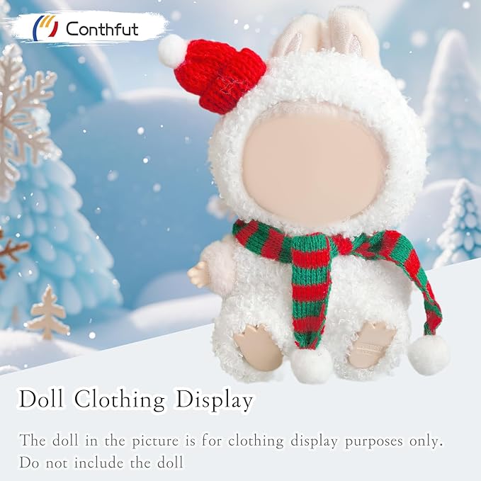 17cm Doll Clothes, Clothes for Dolls Outfit, Accessories for Dolls Clothes, Cute Clothes Set for Doll,No Doll Included (White Snow)