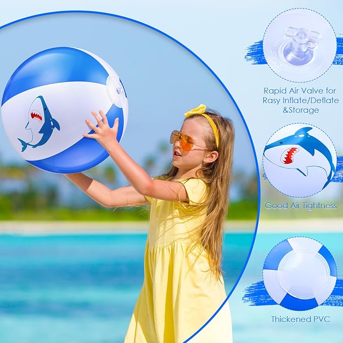 12 Inch Inflatable Beach Balls for Kids Birthday Party Favor Decorations Pool Toy PVC Beach Ball