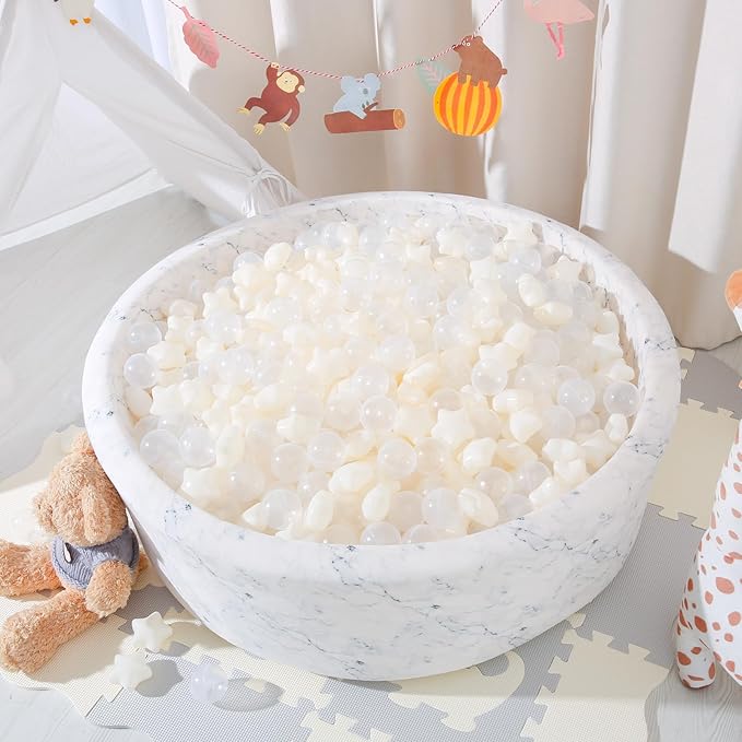 Star Ball Pit Balls for Toddlers -200pcs Crush Proof Phthalate Free BPA Free Non-Toxic Play Balls Play Tent Pool Playhouse Playpen Party Decoration.