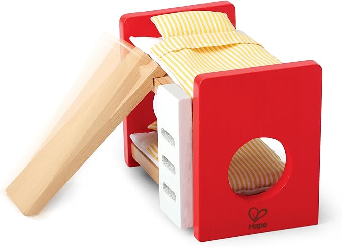 Hape Wooden Doll House Furniture Children's Room with Accessories| 1:12 Scales Miniature Dollhouse Furniture