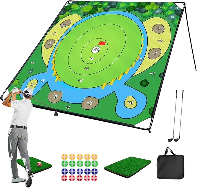 70"x70" Golf Chipping Game Practice – Portable Training Game for Indoor & Outdoor Use, Improve Short Game Accuracy for Adults, Juniors & Beginners