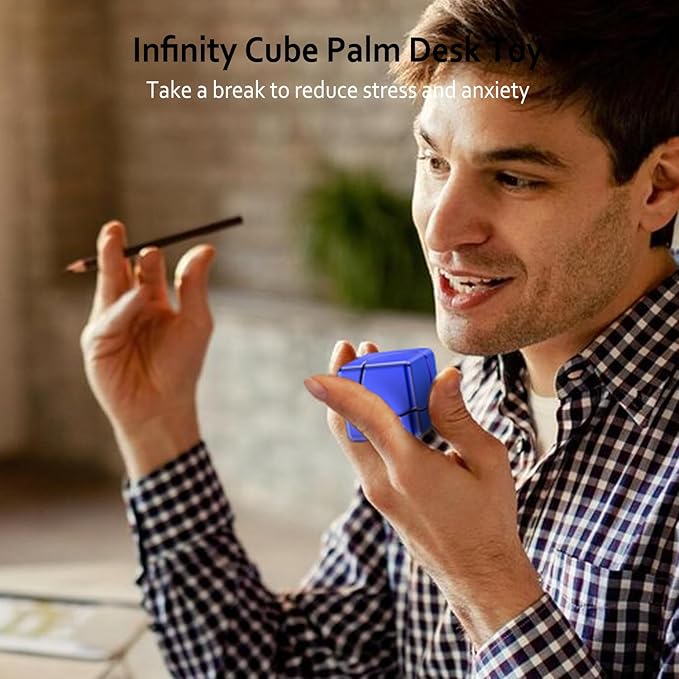 Infinity Gear Fidget Spinner Toy, 2-in-1 Transforming Fidget for Kids and Adults, Stress Finger Hand Metal Cube Blocks , Stainless Steel Metal Desk Toy Gift for Boys Gilrs Christmas Birthday